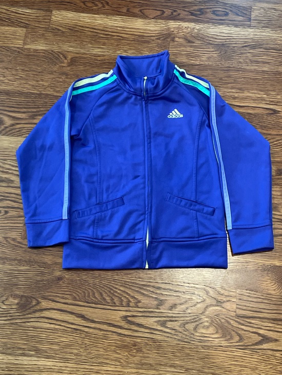 adidas Other - adidas Blue Zip-Up Athletic Jacket with Light Blue Trim